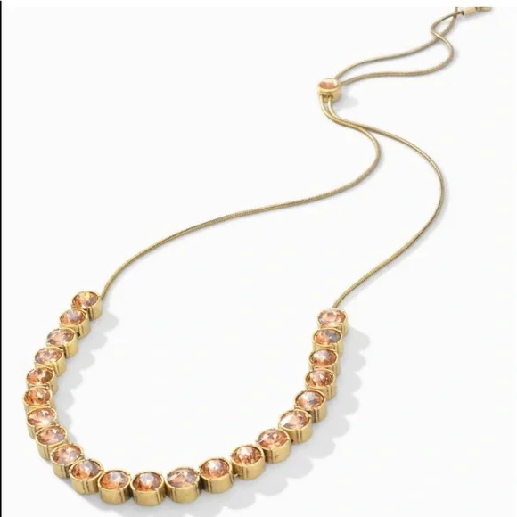 Stella & Dot | Champagne Peach + Vintage Gold Retired Vida Pulley Neckla… - Picture 2 of 8